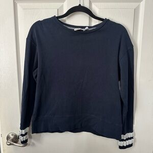 Vineyard Vines Navy Blue Crew Neck Long Sleeve with Striped Cuffs size Small